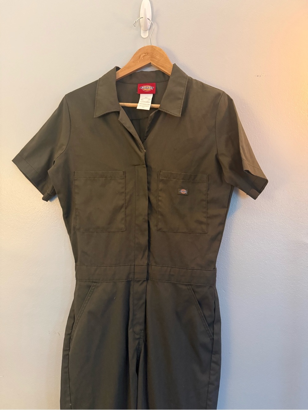 Dickies Olive Short Sleeve Work Jumpsuit